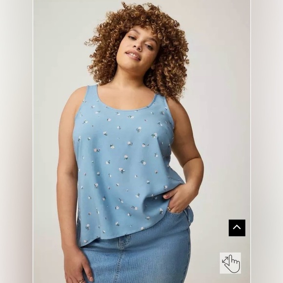 torrid Tops - TORRID hi-low challis tank Mia Ditsy Floral Mountain Spring size 1X blue